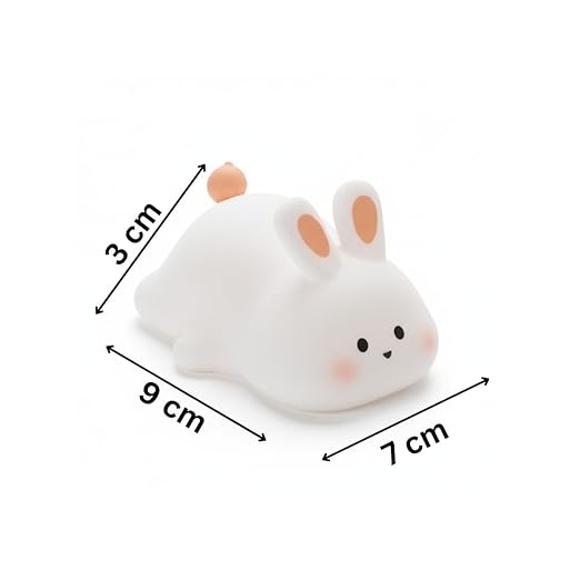 Cute Rabbit Bunny Night Light Lamp – Yellow LED Decorative Lamp for Kids, Teens & Adults | Gifts for Birthday, Valentine’s Day & Christmas | Battery Included